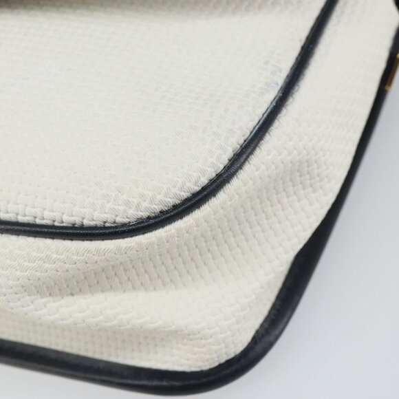 Authentic SAINT LAURENT Shoulder Bag PVC White Gold - Picture 6 of 16